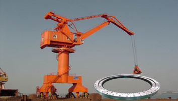 The application of slewing ring bearing for Harbour and shipyard cranes