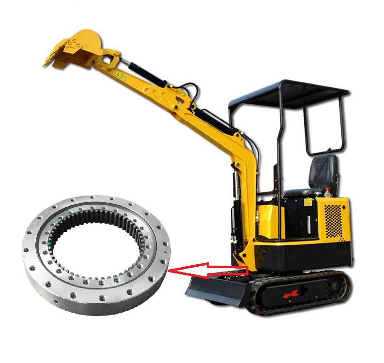 How to change the small excavator slewing ring?