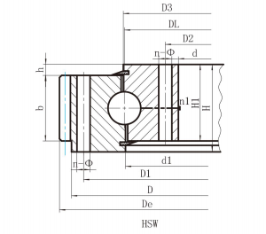 single row ball slewing bearing (HS series) external gear