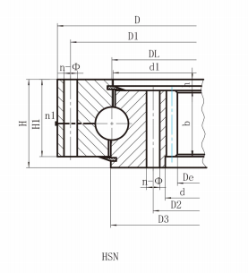 single row ball slewing bearing (HS series) internal gear