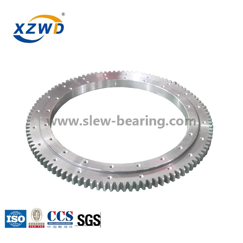 Single Row Four Point Contact Ball Slewing Bearing with External Gear for Ladle Turret (Q)