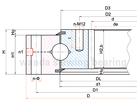 Large diameter high precision turntable internal gear light weight slewing ring bearing